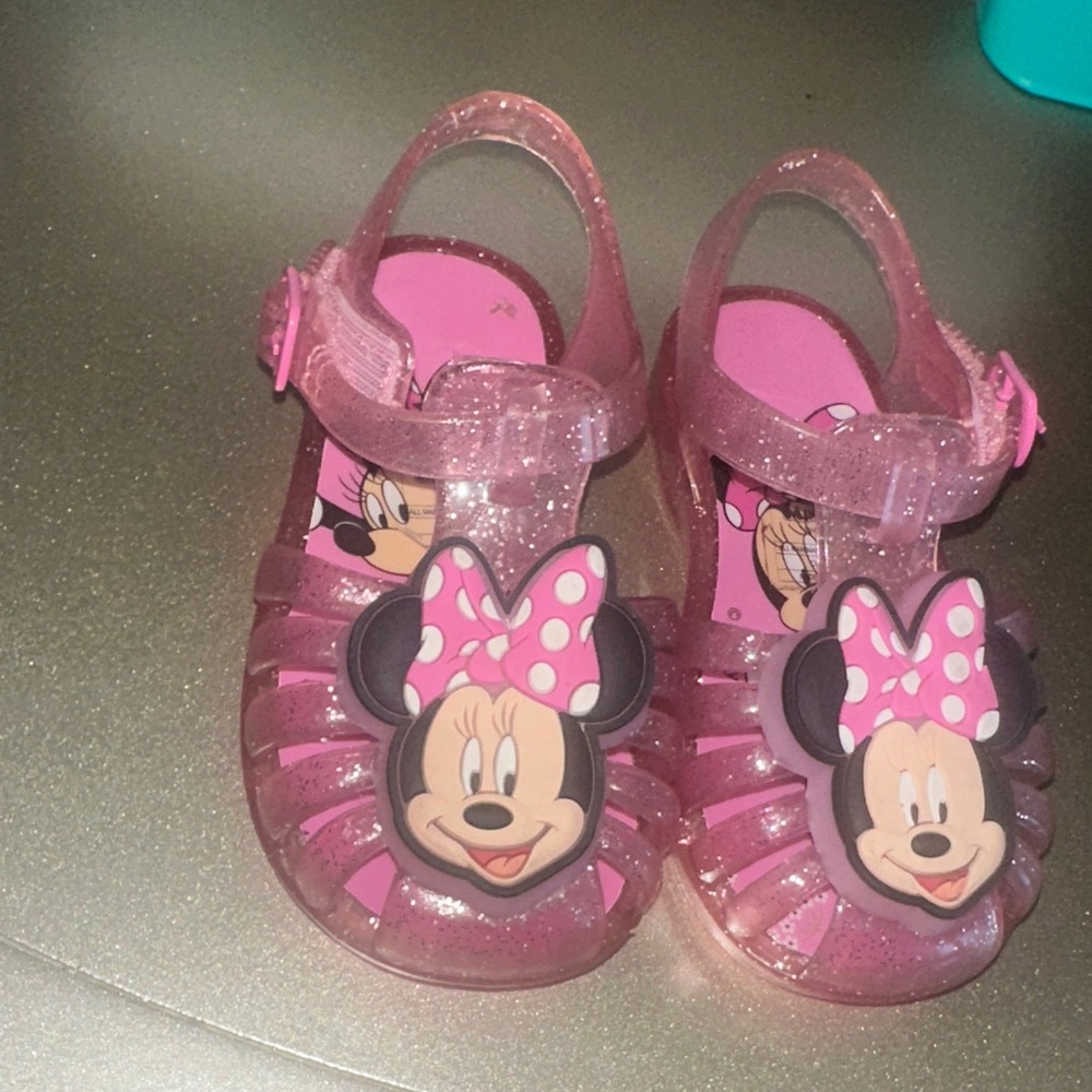 Disney Minnie Mouse Glittery Pink Kids Sandals - Picture 4 of 4